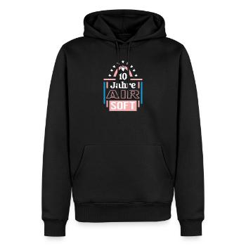 Airsoft Anniversaire 10 ans Entraîneur Joueur - Sweat à capuche Premium bio Homme - noir - Devant - Nico (187cm)