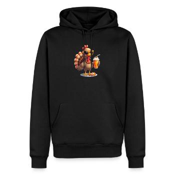 Dinde de Thanksgiving avec lunettes de soleil - Sweat à capuche Premium bio Homme - noir - Devant - Nico (187cm)