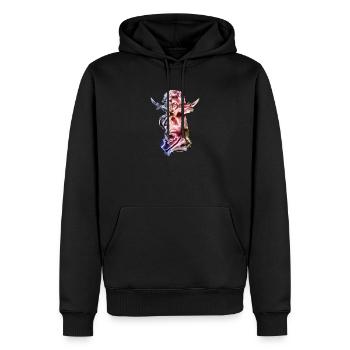 Dégradé de sculpture d’ange - Sweat à capuche Premium bio Homme - noir - Devant - Nico (187cm)