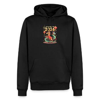 Chinese New Year Of The Horse 2026 - Männer Premium Bio Hoodie - Schwarz - Vorne - Nico (187cm)