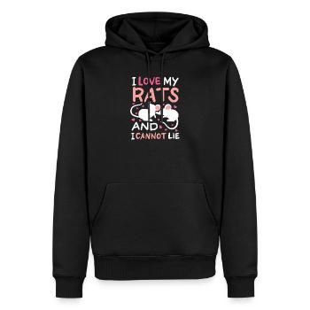 J’adore mes rats et je ne peux pas mentir design - Sweat à capuche Premium bio Homme - noir - Devant - Nico (187cm)
