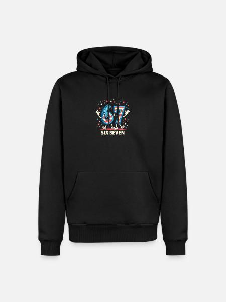 US Flag 67 Memes Six Seven - Sweat à capuche Premium bio Homme - noir