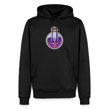 Lila Schädel im Mystic Fläschchen - Männer Premium Bio Hoodie - Schwarz - Vorne - Nico (187cm)