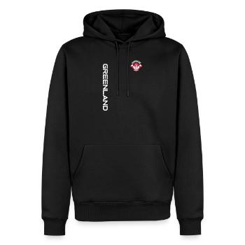 GRÖNLAND DÄNEMARK | SEIT 1814 - Männer Premium Bio Hoodie - Schwarz - Vorne - Nico (187cm)