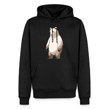 Collier de dessins animés d’ours polaires - Sweat à capuche Premium bio Homme - noir - Devant - Nico (187cm)