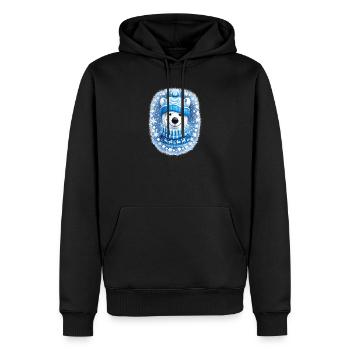 Niedlicher Eisbär im Winterlook - Männer Premium Bio Hoodie - Schwarz - Vorne - Nico (187cm)