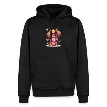 Dackel Dachshund Tekel - Männer Premium Bio Hoodie - Schwarz - Vorne - Nico (187cm)