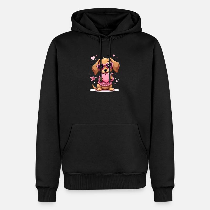 Dackel Dachshund Tekel - Männer Premium Bio Hoodie - Schwarz