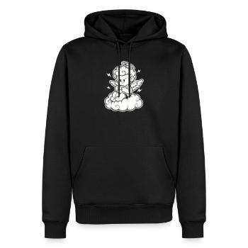 Rage Gaming Cherub – Angry Angel Gambles - Men’s Premium Organic Hoodie - black - Front - Nico (187cm)