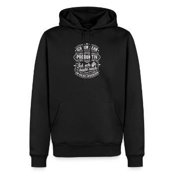 Ich bin sehr produktiv: Halbes Nickerchen - Männer Premium Bio Hoodie - Schwarz - Vorne - Nico (187cm)