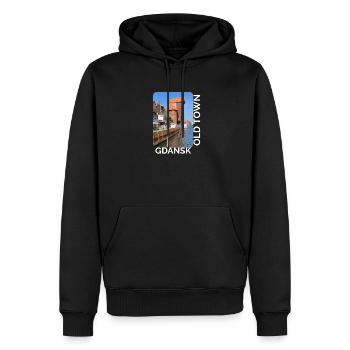 Gdansk Hafenidyll - Männer Premium Bio Hoodie - Schwarz - Vorne - Nico (187cm)