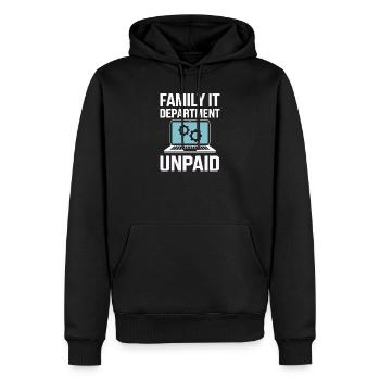 Département informatique familial Lustiger Spruch Für non rémunéré - Sweat à capuche Premium bio Homme - noir - Devant - Nico (187cm)