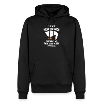 Not Responsible Goose  - Men’s Premium Organic Hoodie - black - Front - Nico (187cm)