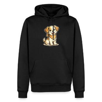 canine - Sweat à capuche Premium bio Homme - noir - Devant - Nico (187cm)