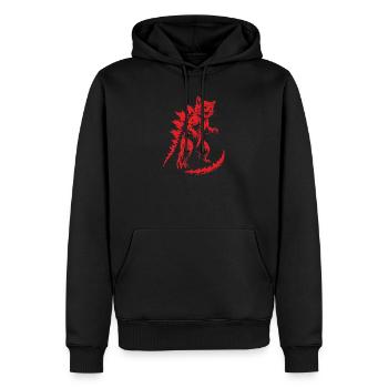 Rugissement de Kaiju Chaton, Catzilla - Sweat à capuche Premium bio Homme - noir - Devant - Nico (187cm)