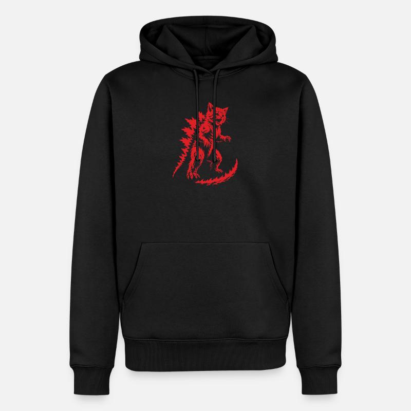 Kätzchen-Kaiju-Brüllen, Catzilla - Männer Premium Bio Hoodie - Schwarz