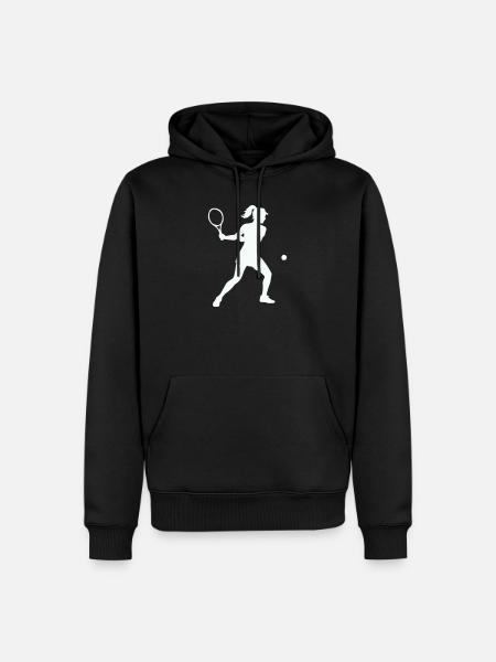 Tennis silhouette im Schwung - Männer Premium Bio Hoodie - Schwarz