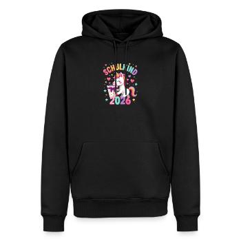 Schulkind 2026 Einschulung 2026 Schulanfang - Männer Premium Bio Hoodie - Schwarz - Vorne - Nico (187cm)