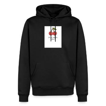 Kirsch-Vibes Süße Momente - Männer Premium Bio Hoodie - Schwarz - Vorne - Nico (187cm)