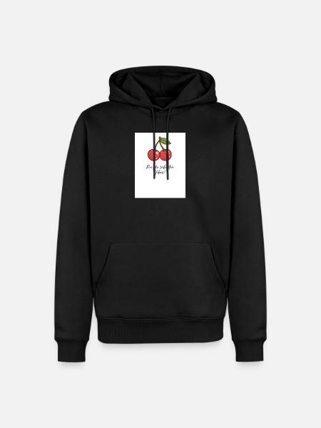 Kirsch-Vibes Süße Momente - Männer Premium Bio Hoodie - Schwarz