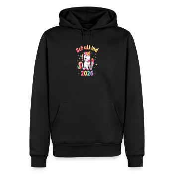 Scolaire 2026 Inscription scolaire 2026 Retour à l’école - Sweat à capuche Premium bio Homme - noir - Devant - Nico (187cm)