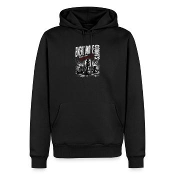 Jede Bewegung Zählt: Schach Grunge - Männer Premium Bio Hoodie - Schwarz - Vorne - Nico (187cm)