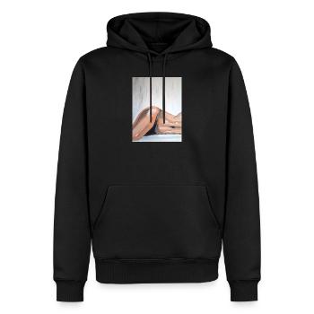 Impressionniste nu allongé - Sweat à capuche Premium bio Homme - noir - Devant - Nico (187cm)