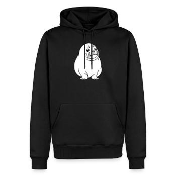 Moppelige Robbe One Line Tiermotiv - Männer Premium Bio Hoodie - Schwarz - Vorne - Nico (187cm)