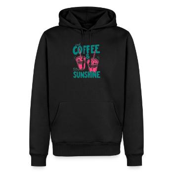 Sunshine Iced Coffee Vibes - Men’s Premium Organic Hoodie - black - Front - Nico (187cm)