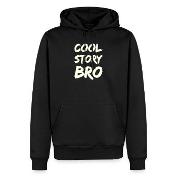 cool_story_bro- - Männer Premium Bio Hoodie - Schwarz - Vorne - Nico (187cm)