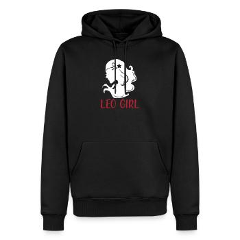 Signe du zodiaque Lion - Sweat à capuche Premium bio Homme - noir - Devant - Nico (187cm)