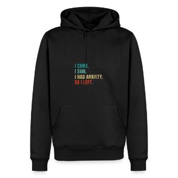 Vintage Ich kam, ich sah, dass ich Angst hatte, al - Männer Premium Bio Hoodie - Schwarz - Vorne - Nico (187cm)