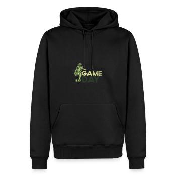 Rétro Citation Drôle Football Américain Touchdown-SAIS - Sweat à capuche Premium bio Homme - noir - Devant - Nico (187cm)