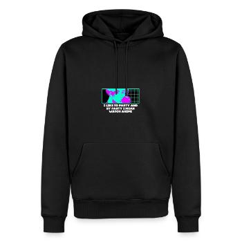 J’aime faire la fête je veux dire, je regarde l’anime Manga lu - Sweat à capuche Premium bio Homme - noir - Devant - Nico (187cm)