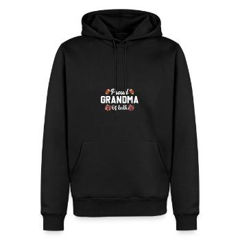 Fière grand-mère des deux drôles de pom-pom girls - Sweat à capuche Premium bio Homme - noir - Devant - Nico (187cm)