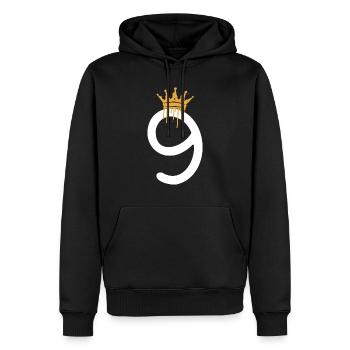 9 - Men’s Premium Organic Hoodie - black - Front - Nico (187cm)