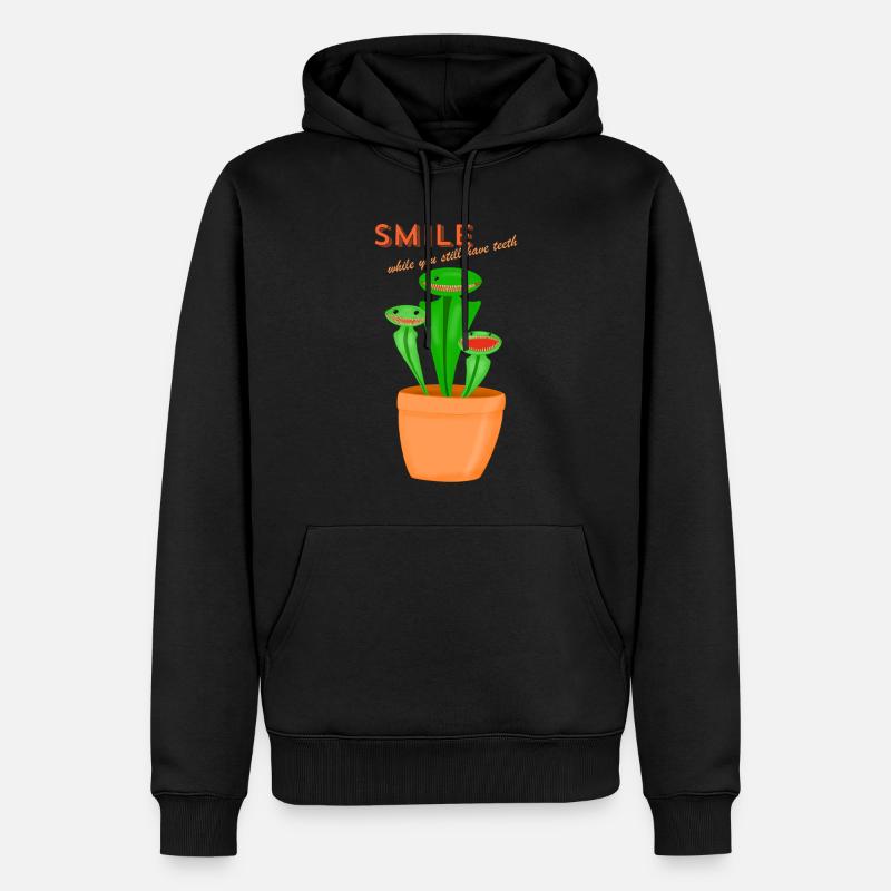 smile while you still have teeth - Männer Premium Bio Hoodie - Schwarz