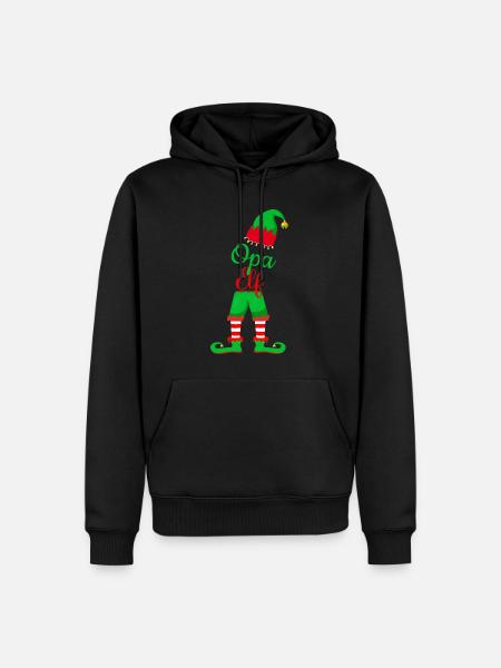 Opa Elf - Männer Premium Bio Hoodie - Schwarz