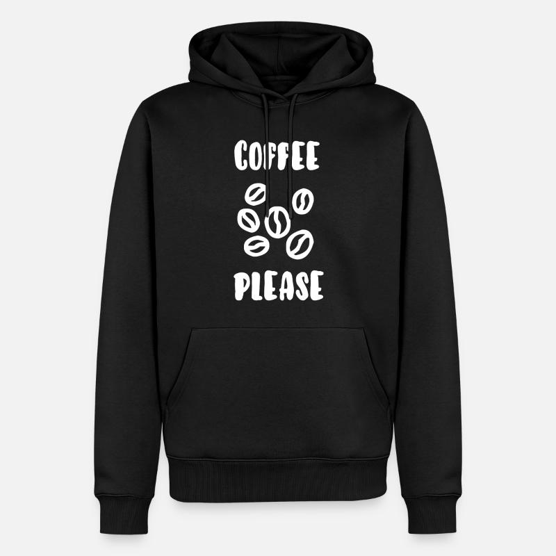 Kaffee bitte - Männer Premium Bio Hoodie - Schwarz
