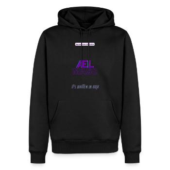 #pronounsarebeautiful æl/masc - Sweat à capuche Premium bio Homme - noir - Devant - Nico (187cm)