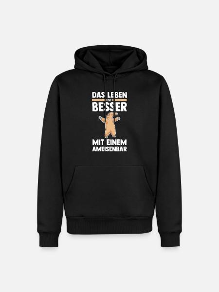 Ameisenbär - Männer Premium Bio Hoodie - Schwarz