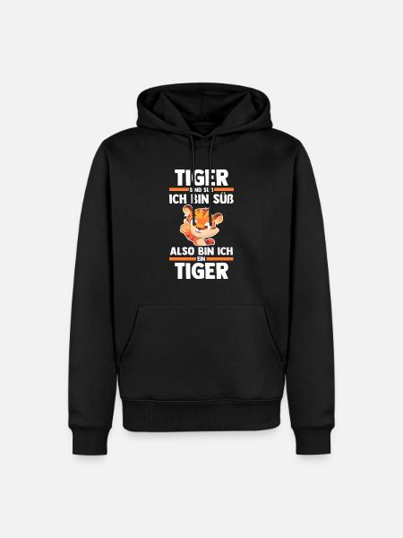 Tiger Motiv - Männer Premium Bio Hoodie - Schwarz
