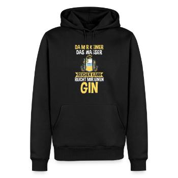 Da mir keiner das Wasser reichen kann reicht mir e - Männer Premium Bio Hoodie - Schwarz - Vorne - Nico (187cm)
