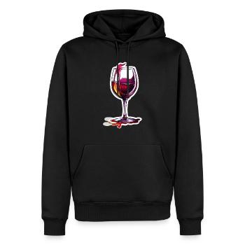 Wein / Trauben / Alkohol / trinken / Genießen - Männer Premium Bio Hoodie - Schwarz - Vorne - Nico (187cm)