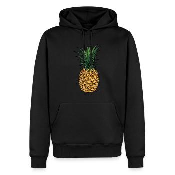 Ananas - Männer Premium Bio Hoodie - Schwarz - Vorne - Nico (187cm)