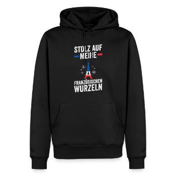 French French France - Men’s Premium Organic Hoodie - black - Front - Nico (187cm)