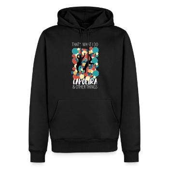 Capoeira - Sweat à capuche Premium bio Homme - noir - Devant - Nico (187cm)