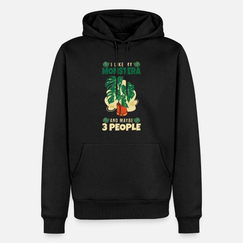 Monstera - Sweat à capuche Premium bio Homme - noir