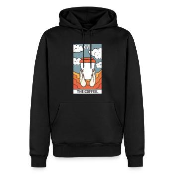 The Coffee Barista - Männer Premium Bio Hoodie - Schwarz - Vorne - Nico (187cm)