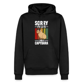 Capybara niedlich | Capy Capybaras Tiere Geschenke - Männer Premium Bio Hoodie - Schwarz - Vorne - Nico (187cm)